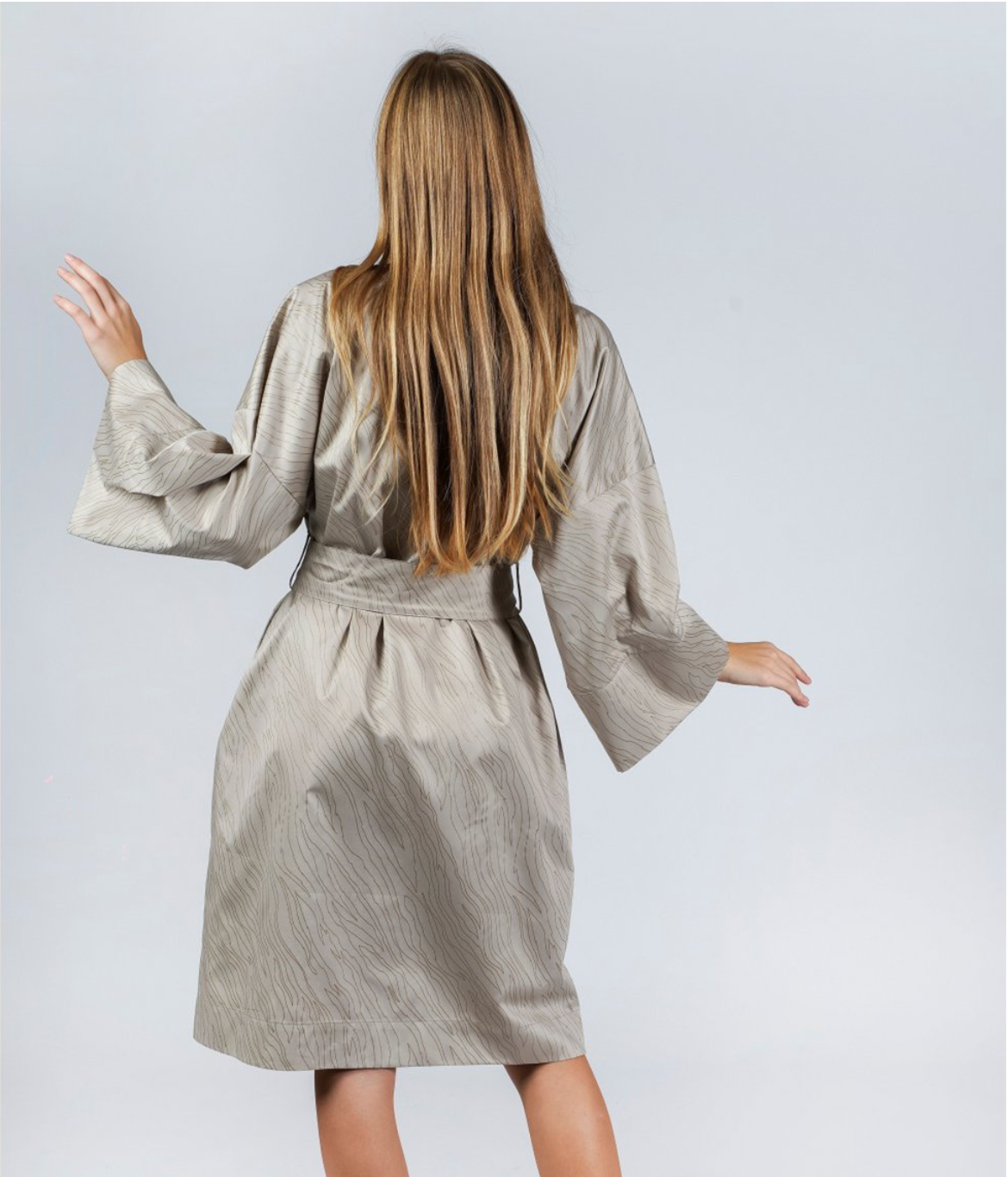 Bathrobe Kimono Sand Almond