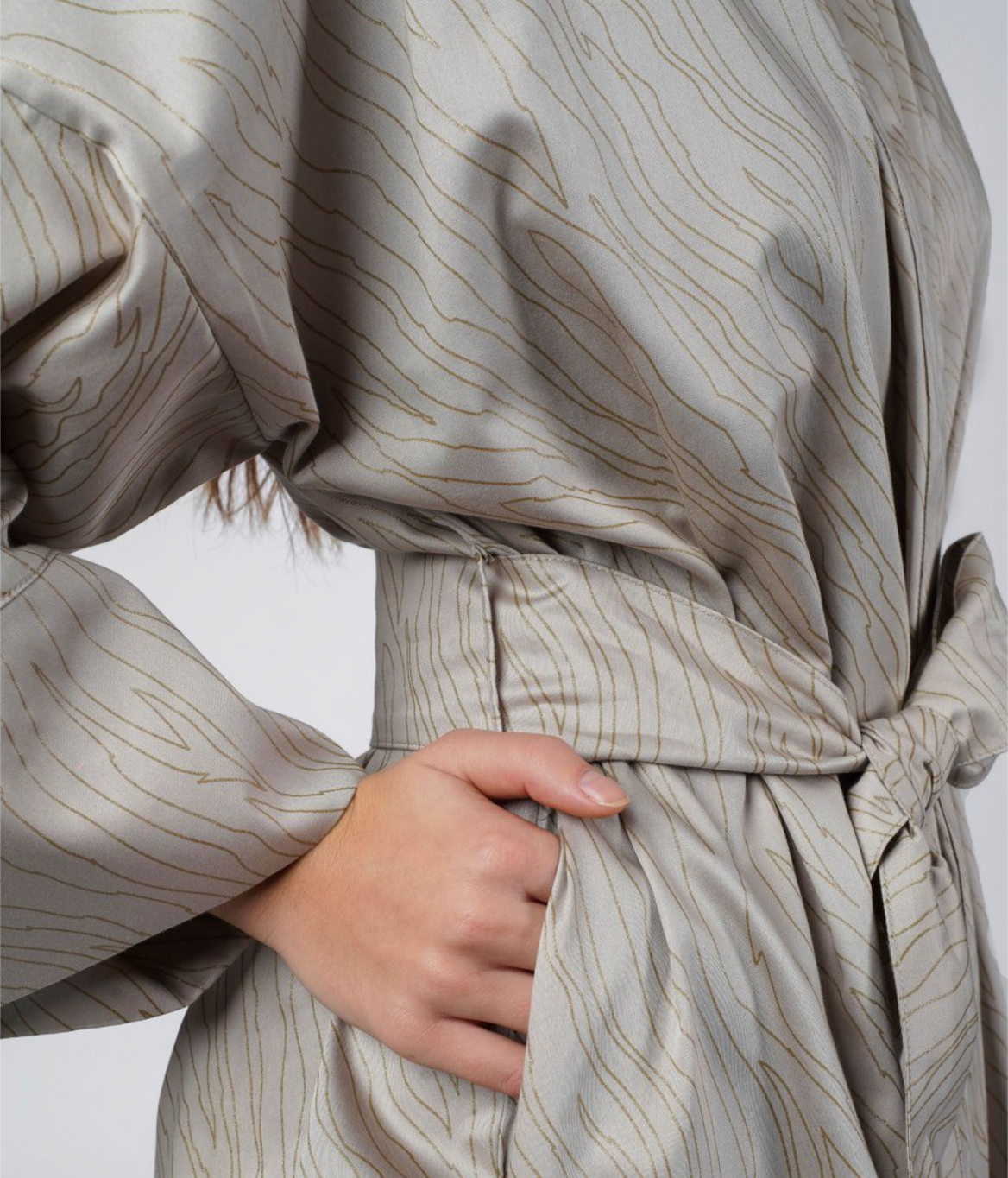 Bathrobe Kimono Sand Almond
