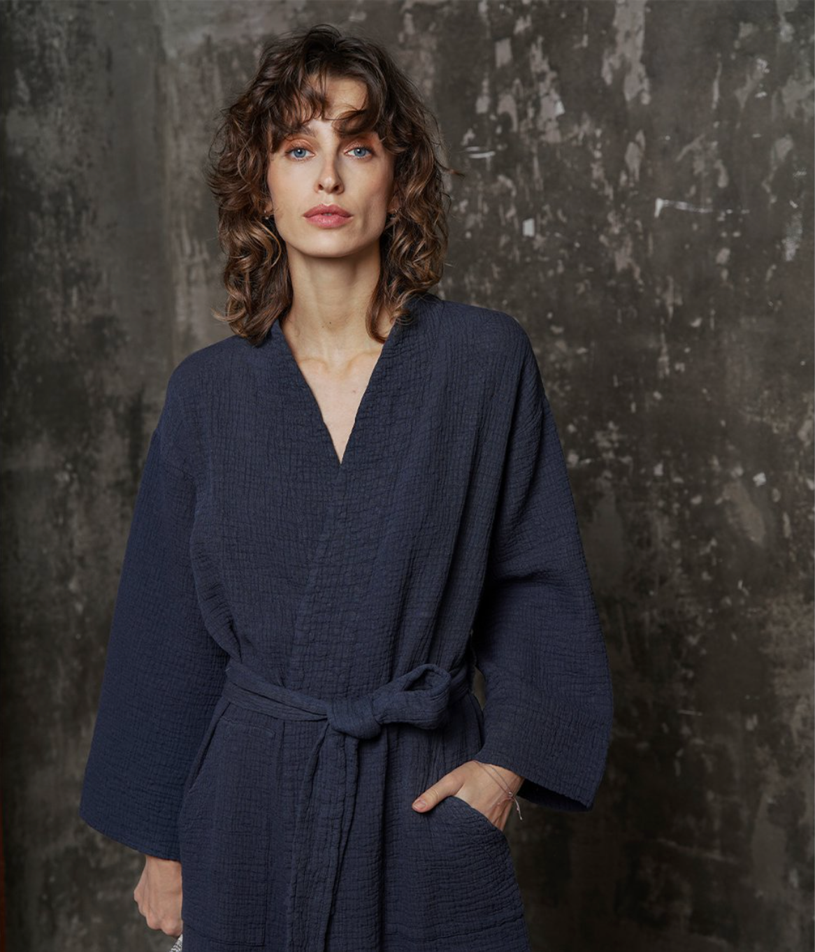 Bathrobe Orion Anthracite Blue