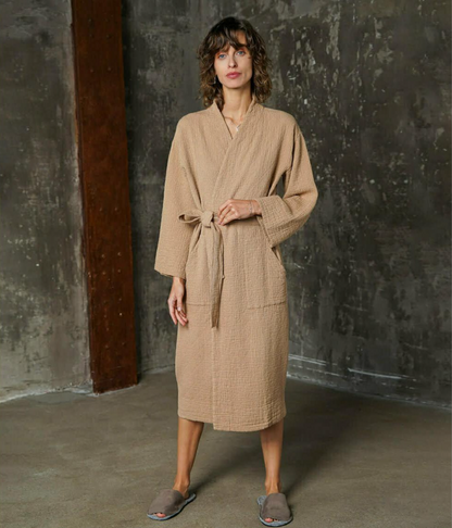 Cotton Bathrobe Orion Camel