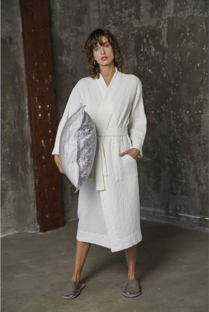 Cotton Bathrobe Orion White