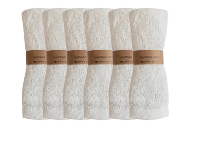 Bamboe Wasdoekjes - 6 Stuks - Wit - 80% Bamboe